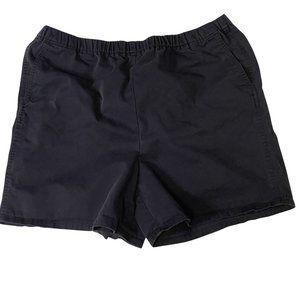 Vintage Lands End Shorts Womens 16 Navy Blue Black Outdoor Preppy Mom Ladies